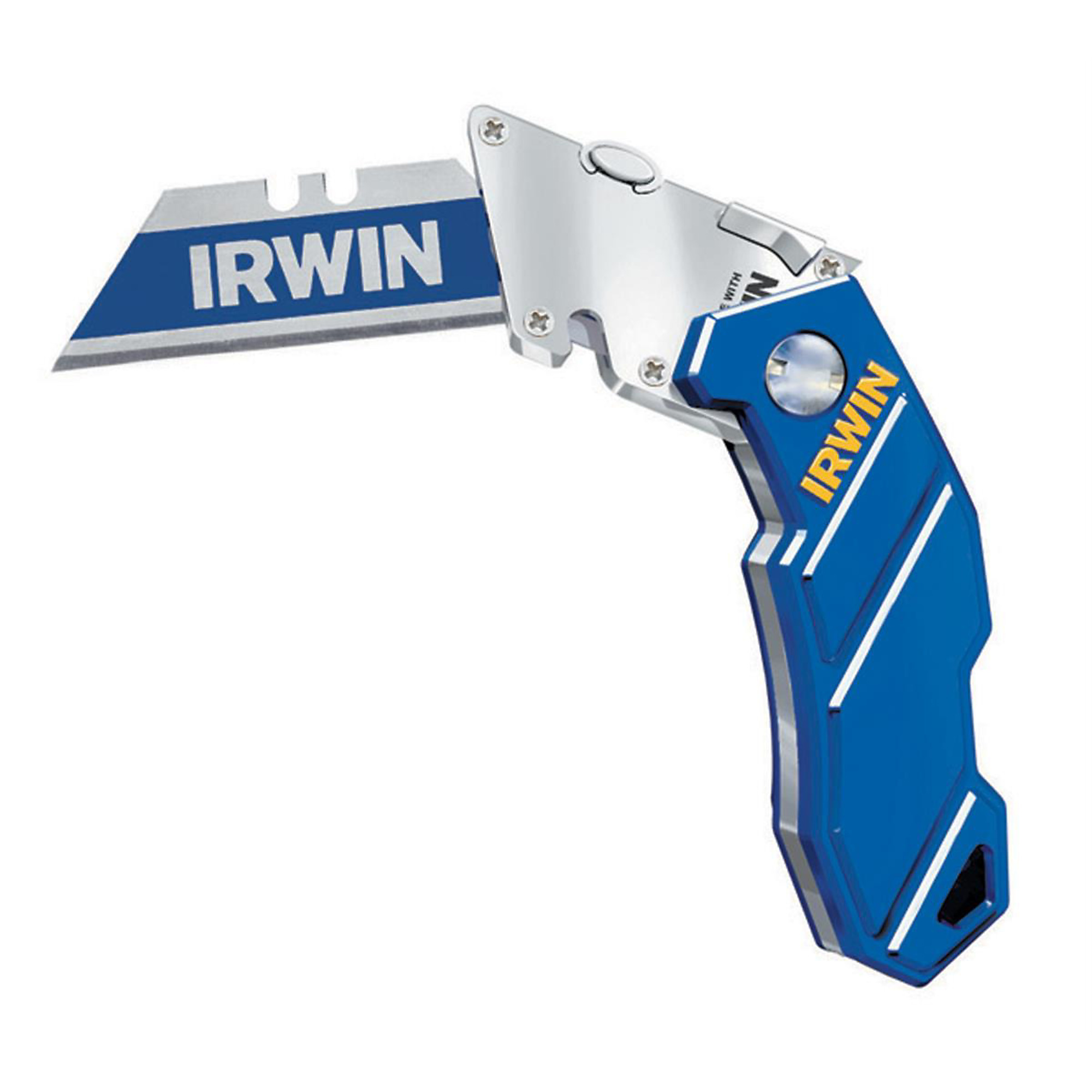 Irwin Industrial Folding Lockback Knife — Pocket-Size, Quick Blade Change, Wire-Stripping Notch, Model# IRW2089100